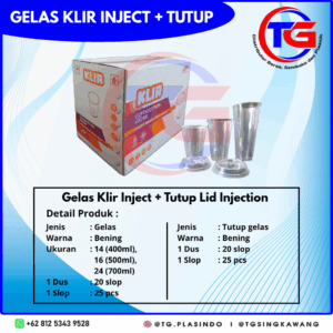 GELAS KLIR INJECT + TUTUP
